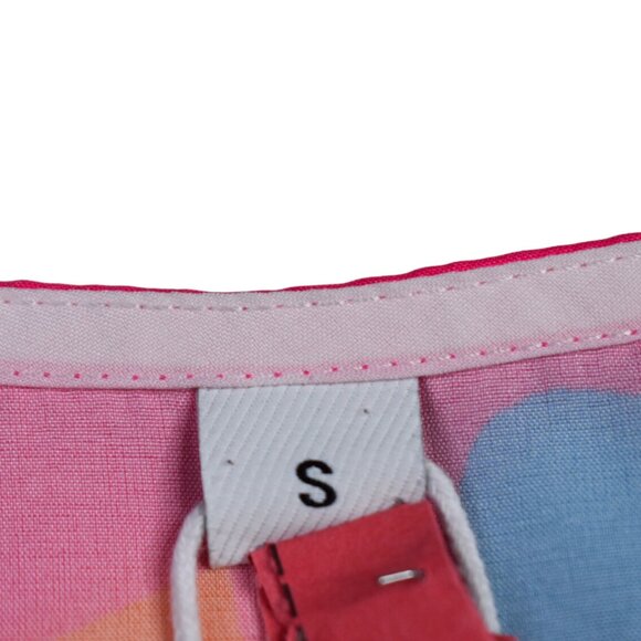 Psychedelic Printed Dress S Womens Hippie 70s Flare Sleeve Mini Multicolor - Picture 3 of 7